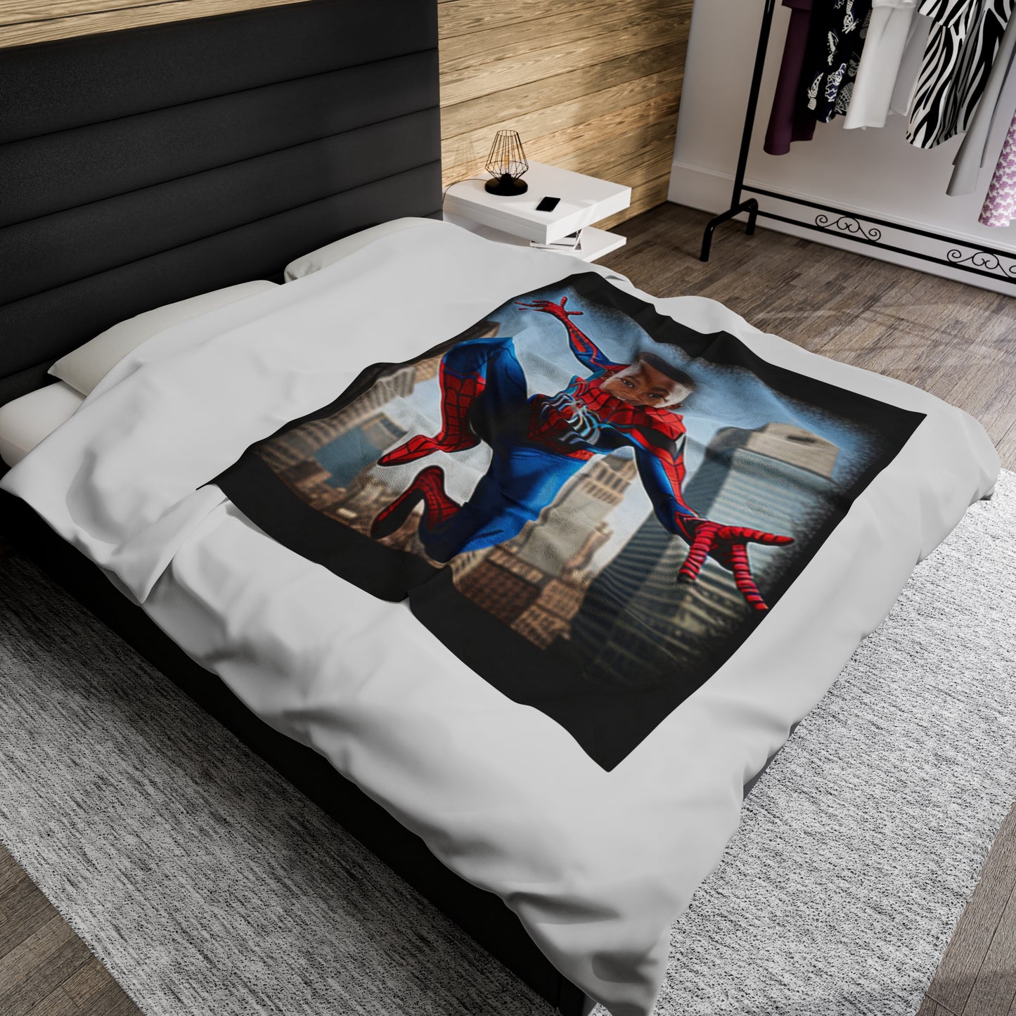 Custom Spider - Boy Velveteen Plush Blanket